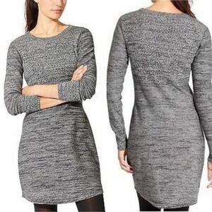 Athleta women’s dress cottonwood heathered gray sweater dress size small EUC